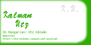 kalman utz business card